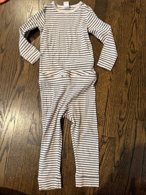 H&M Striped White and Black Kids Ribbed set 2T